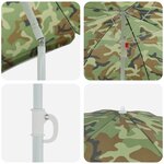 Parasol de plage vidaXL avec poteau en aluminium Camouflage 240 cm
