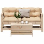 vidaXL Salon de jardin 3 Pièces avec coussins Bois de pin massif