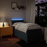 vidaXL Sommier à lattes de lit avec matelas Bleu 80x200 cm Tissu