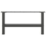 vidaXL Pieds de table basse Anthracite 2 pièces 60 x (30-31) cm Acier