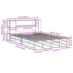 vidaXL Lit bibliothèque sans matelas blanc 135x190 cm bois massif