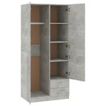 vidaXL Garde-robe Gris béton 80x52x180 cm Aggloméré