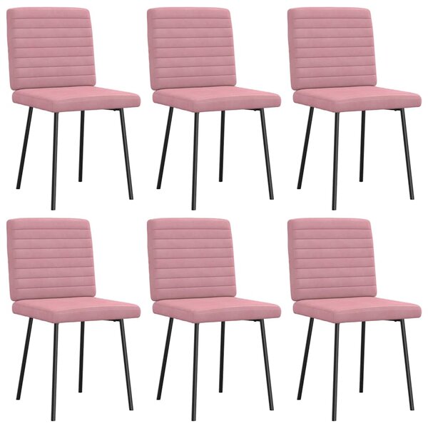 vidaXL Chaises à manger lot de 6 rose velours