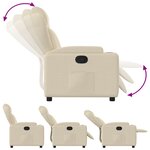 vidaXL Fauteuil inclinable Crème Tissu
