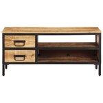 vidaXL Meuble TV 90x35x40 cm bois massif de manguier brut