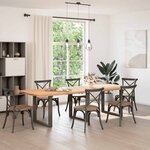 vidaXL Pieds de table à manger en U  3 pièces  acier naturel  90 x (72-73) cm