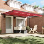 vidaXL Cadre d'auvent Rouge 400 × 300 cm Polyester avec revêtement PU
