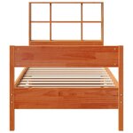 vidaXL Lit bibliothèque sans matelas cire marron 75x190 cm pin massif