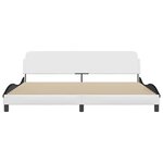 vidaXL Cadre de lit Dover blanc et noir 200x200 cm similicuir