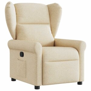 vidaXL Fauteuil inclinable Crème Tissu
