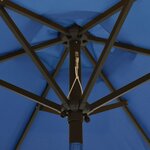 vidaXL Parasol de jardin avec lumières LED bleu azuré aluminium