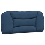 vidaXL Coussin de tête de lit bleu 90 cm tissu