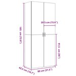 vidaXL Buffet haut noir 80x42 5x185 cm bois d'ingénierie