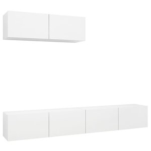 vidaXL Meubles TV 3 Pièces Blanc Bois d'ingénierie
