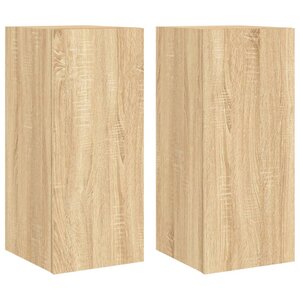 vidaXL Meubles TV muraux lumières LED 2 Pièces chêne sonoma 30 5x35x70 cm