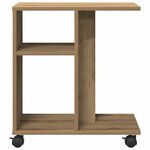 vidaXL Table d'appoint avec étagère chêne artisanal 50 x 30 x 55 cm