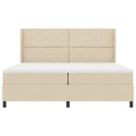 vidaXL Lit à ressort LED avec matelas Crème 200 x 200 cm tissu