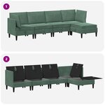 vidaXL Ensemble de meubles pour le salon 5 Pièces Vert Mer Velours