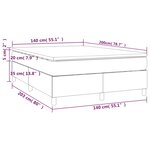 vidaXL Sommier à lattes de lit et matelas Gris clair 140x200cm Velours
