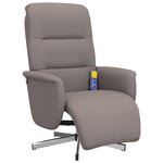 vidaXL Fauteuil inclinable de massage avec repose-pieds taupe tissu