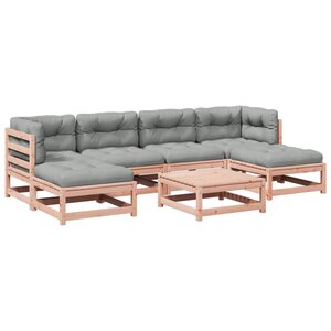 vidaXL Salon de jardin 7 Pièces et coussins bois massif sapin de douglas