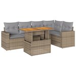 vidaXL Salon de jardin avec coussins 6 Pièces beige résine tressée