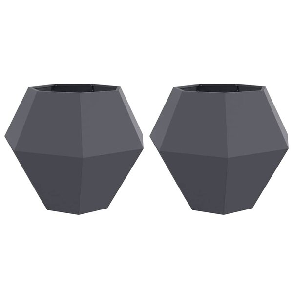 vidaXL Jardinière 2 Pièces Anthracite 100 x 100 x 80 cm Acier
