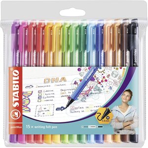 Pochette x 15 stylos-feutres STABILO pointMax Pointe moyenne assortis x 5 STABILO