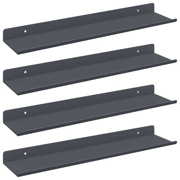 vidaXL Étagère flottante 4 Pièces Anthracite 40 x 8 5 x 2 5 cm Acier