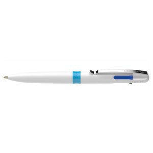 Stylo-bille 4 couleurs take 4 pointe moyenne viscoglide corps en plastique blanc x 10 schneider