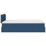 vidaXL Cadre de lit ottoman avec matelas bleu 120x190 cm tissu
