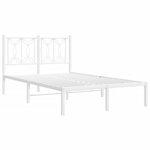 vidaXL Cadre de lit métal sans matelas et tête de lit blanc 120x190 cm