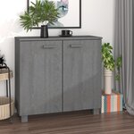 vidaXL Buffet HAMAR Gris foncé 85x35x80 cm Bois massif de pin