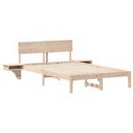 vidaXL Cadre de lit avec tables de chevet Marron Bois massif en pin