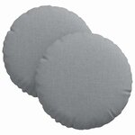 vidaXL Coussins de siège 2 Pièces Gris clair Ø30 x 13 cm tissu