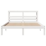 vidaXL Cadre de lit sans matelas blanc 135x190 cm bois de pin massif