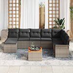vidaXL Ensemble de canapé de jardin 9 Pièces Gris Poly rotin