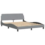 vidaXL Cadre de lit Dover gris clair 152x203 cm tissu