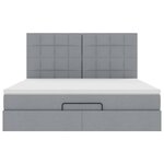 VidaXL Cadre de lit ottoman et matelas gris clair 200x200cm tissu