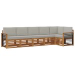 vidaXL Ensemble de canapé d'angle 6 Pièces Gris Naturel et Clair