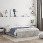 vidaXL Cadre de lit avec tiroirs sans matelas gris béton 140x200 cm