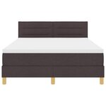 vidaXL Lit avec sommier et matelas & LED marron foncé 140x200 cm Tissu