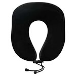 vidaXL Oreiller de Voyage pour le Cou Noir 27 x 26 x 14 cm Velours