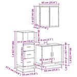 vidaXL Ensemble de meubles de salle de bain 3 Pièces Chêne fumé