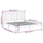 vidaXL Cadre de lit sans matelas blanc 180x200 cm bois massif