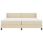 vidaXL Lit à ressorts avec matelas Crème 200 x 200 cm tissu