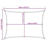 vidaXL Voile d'ombrage 160 g/m² rectangulaire jaune 5x7 m PEHD
