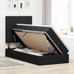 vidaXL Lit avec rangement et matelas Noir 90 x 190 cm Polyester