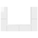 vidaXL Ensemble meuble TV 6 Pièces Blanc brillant Bois d'ingénierie