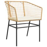 vidaXL Ensemble de salle à manger de jardin de 5 pièces avec coussins marron en rattan poly